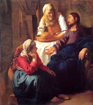 Johannes Vermeer Painting - Cristo en la casa de María y Marta Barroco Johannes Vermeer
